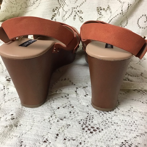 Parker & Sky- Orange Wedge Sandal - Picture 7 of 8